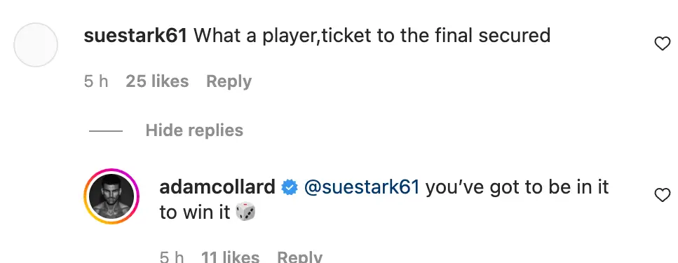 Adam's social handler has raised a few eyebrows with a recent comment.