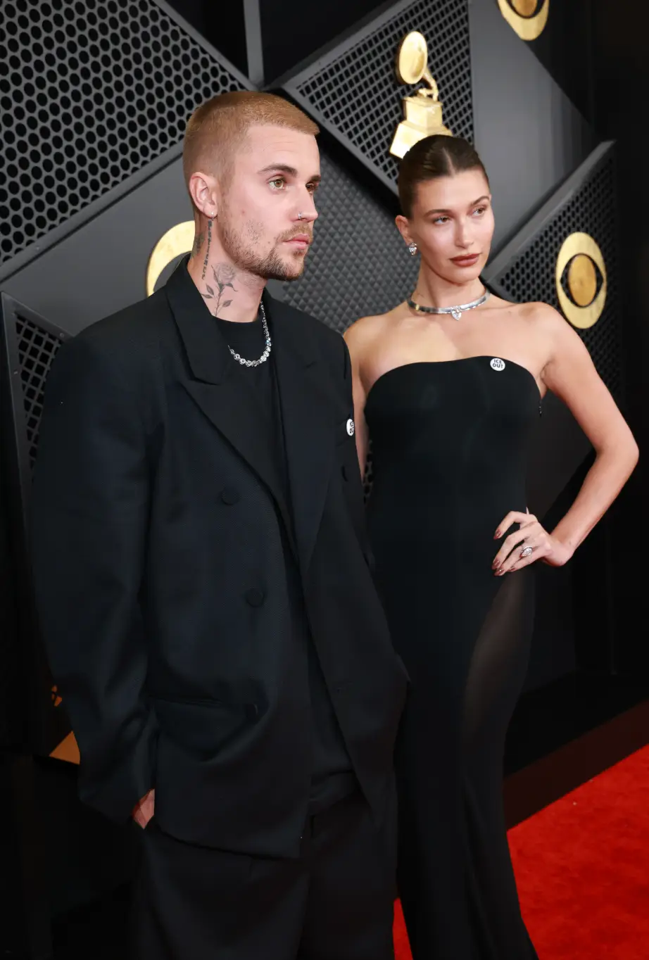 The it-couple stunned on the Grammys red carpet on Sunday (Kevin Mazur/Getty Images for The Recording Academy)