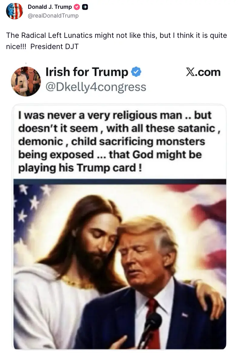 Trump doubled down on his comparison (Truth Social/@realDonaldTrump)