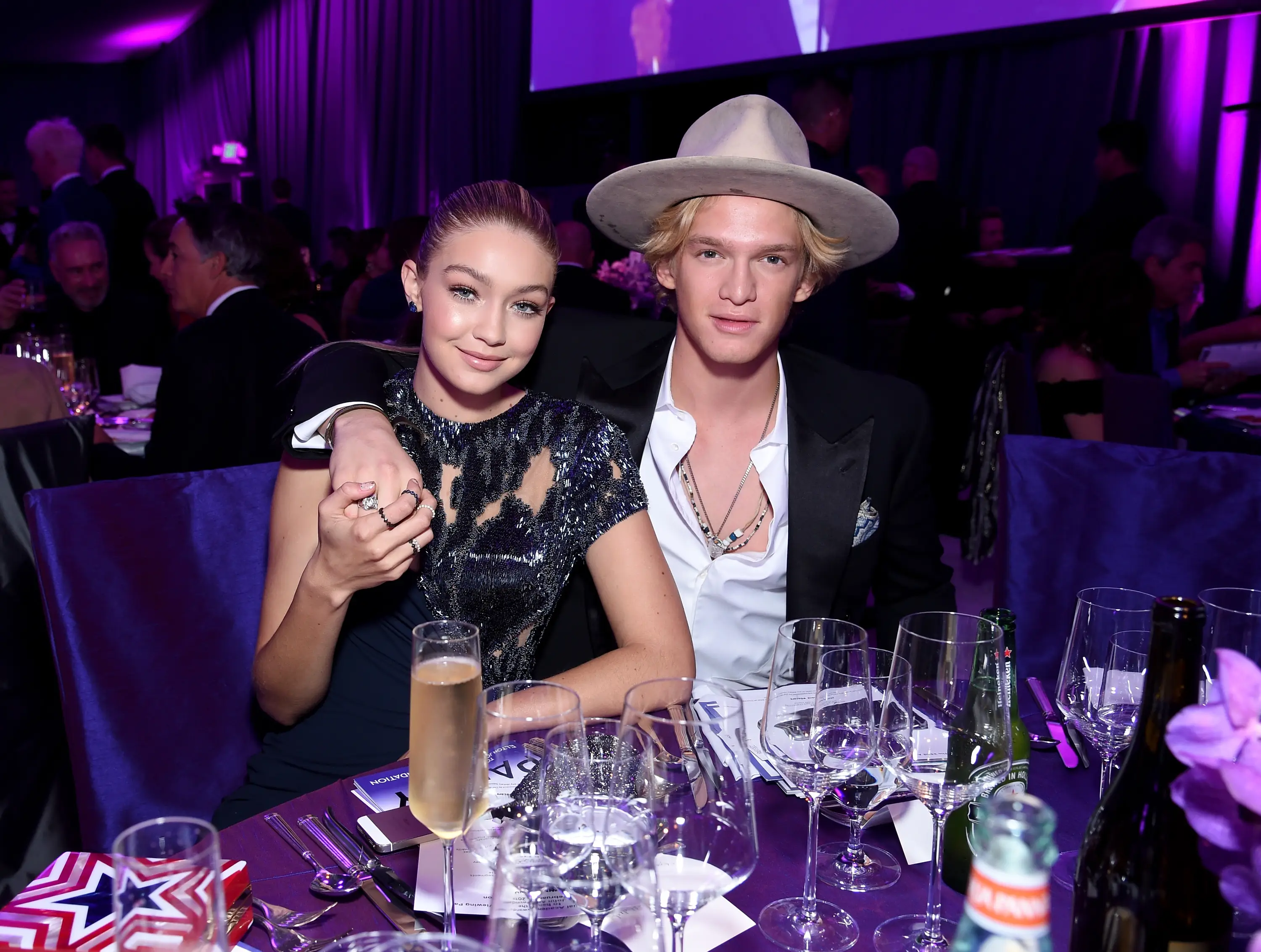 Simpson pretended he was filming a music video he wanted Hadid to star in (Dimitrios Kambouris/Getty Images for EJAF)
