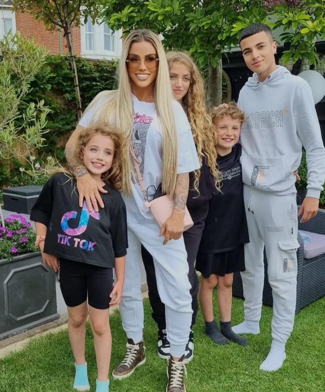 Katie Price with Bunny, Princess, Jett and Junior.