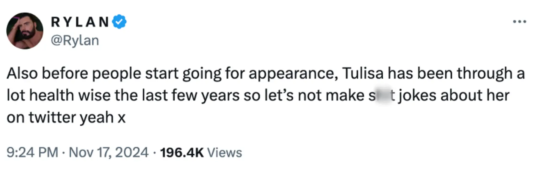 Rylan defended the star (Rylan/Twitter)