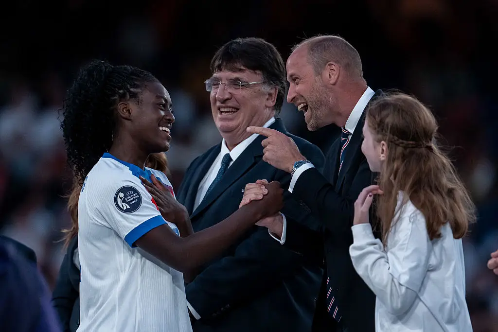 Prince William congratulated the Lionesses following their win in the Euros final last night (27 July) (Sports Press Photo / Contributor / Getty Images)
