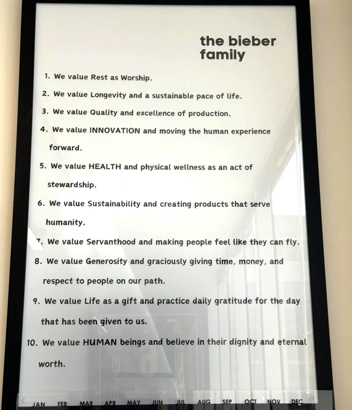 Bieber shared a snap of his family values (Intstagram/@lilbieber)