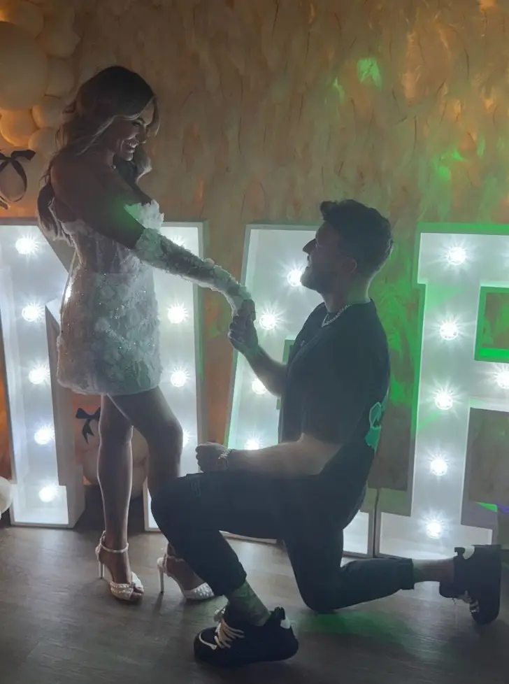 Adam even 'jokingly' got down on one knee (Instagram/@amyvictoriakenyon)