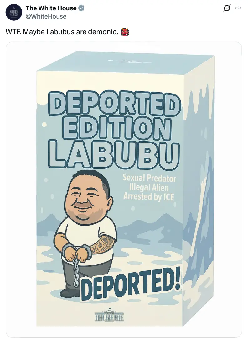 The White House's tweet confused some users (X/@WhiteHouse)