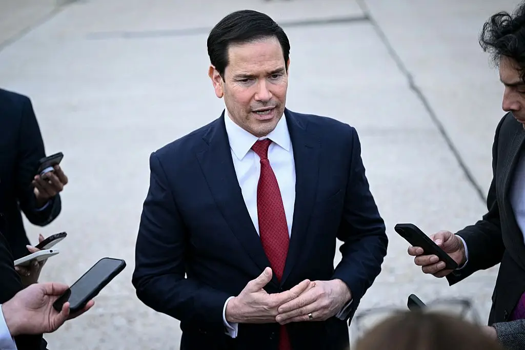 Secretary of State Marco Rubio echoed Trump's remarks about 're-examining' the alliance (BRENDAN SMIALOWSKI/Getty Images)