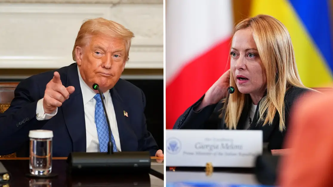 Donald Trump caught on hot mic making surprising comment about world leader to Italian PM