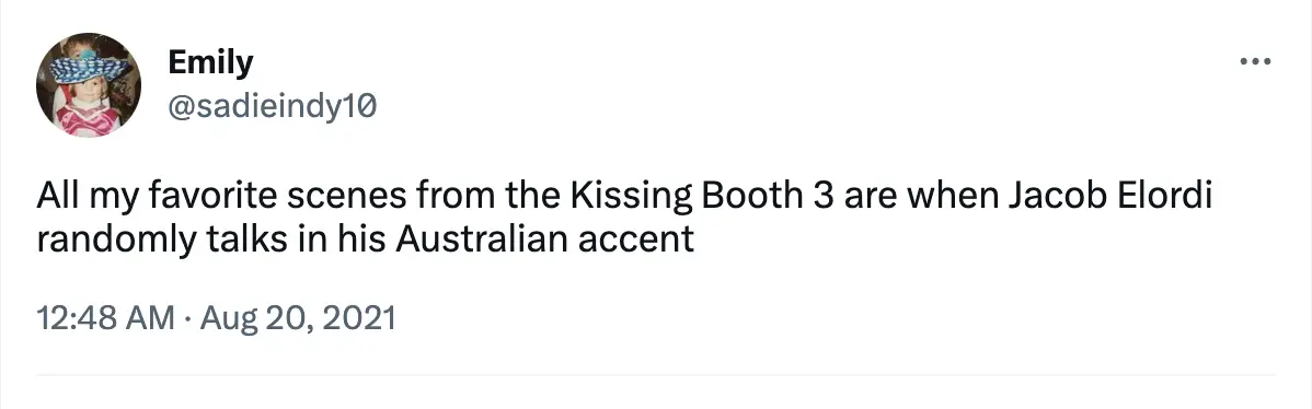 A number of fans spotted Elordi's accent in the movie.