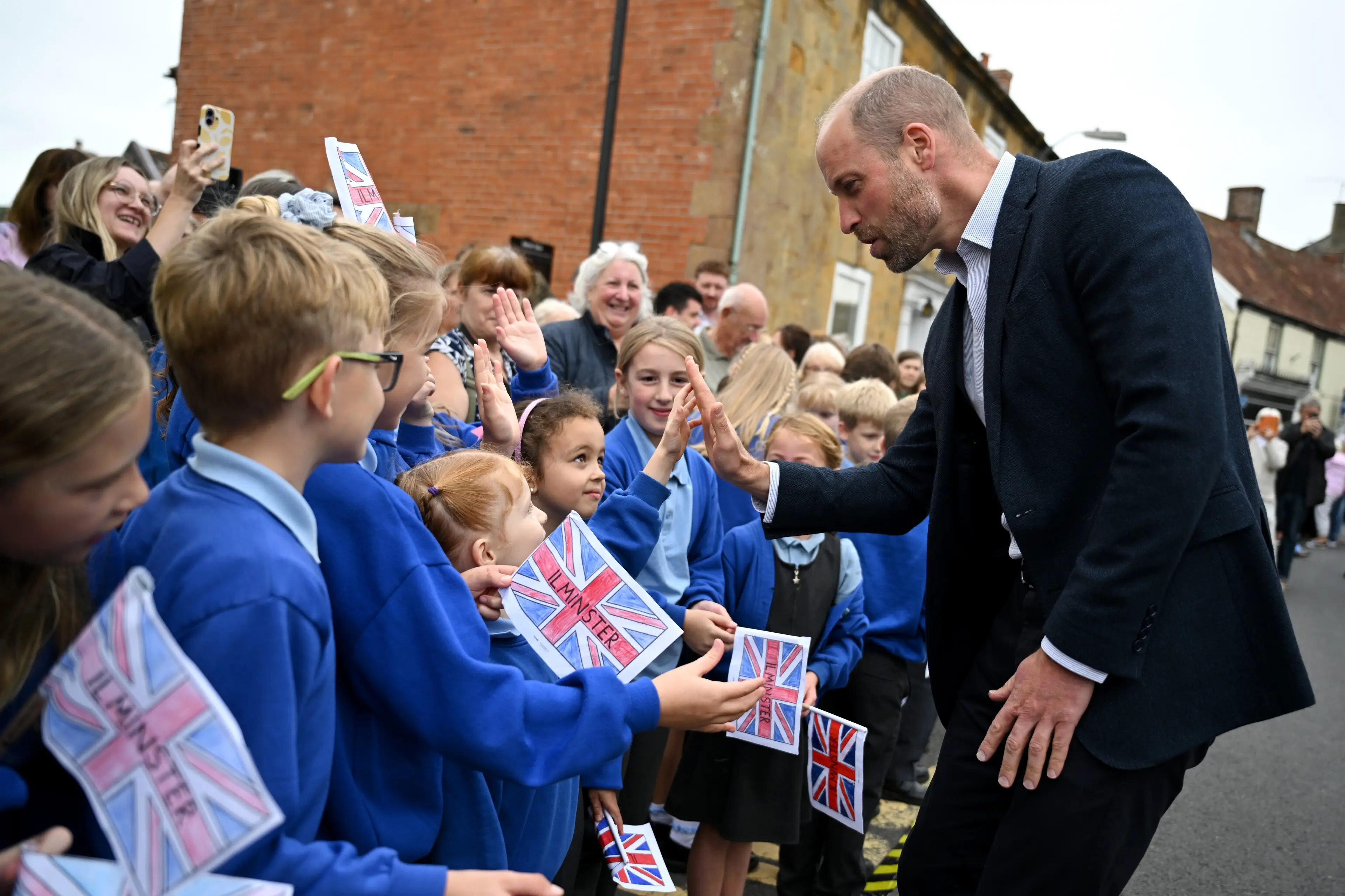 Local schoolchildren were excited to meet Prince William (PA)