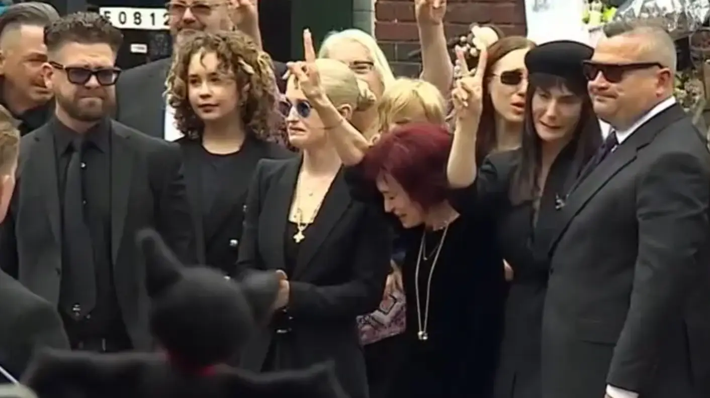 Sharon Osbourne could be seen making the gesture (BBC)