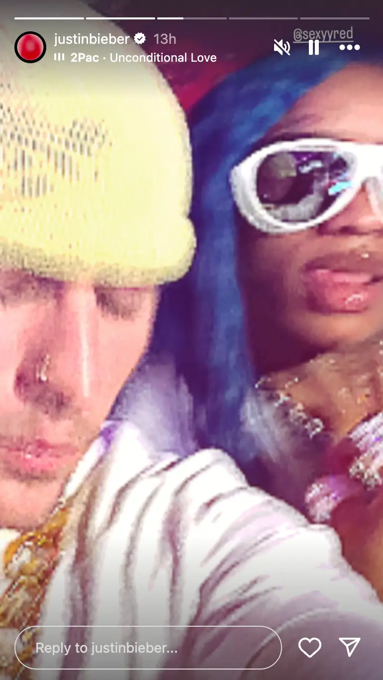 The series of snaps and videos divided fans online (Instagram/@justinbieber)