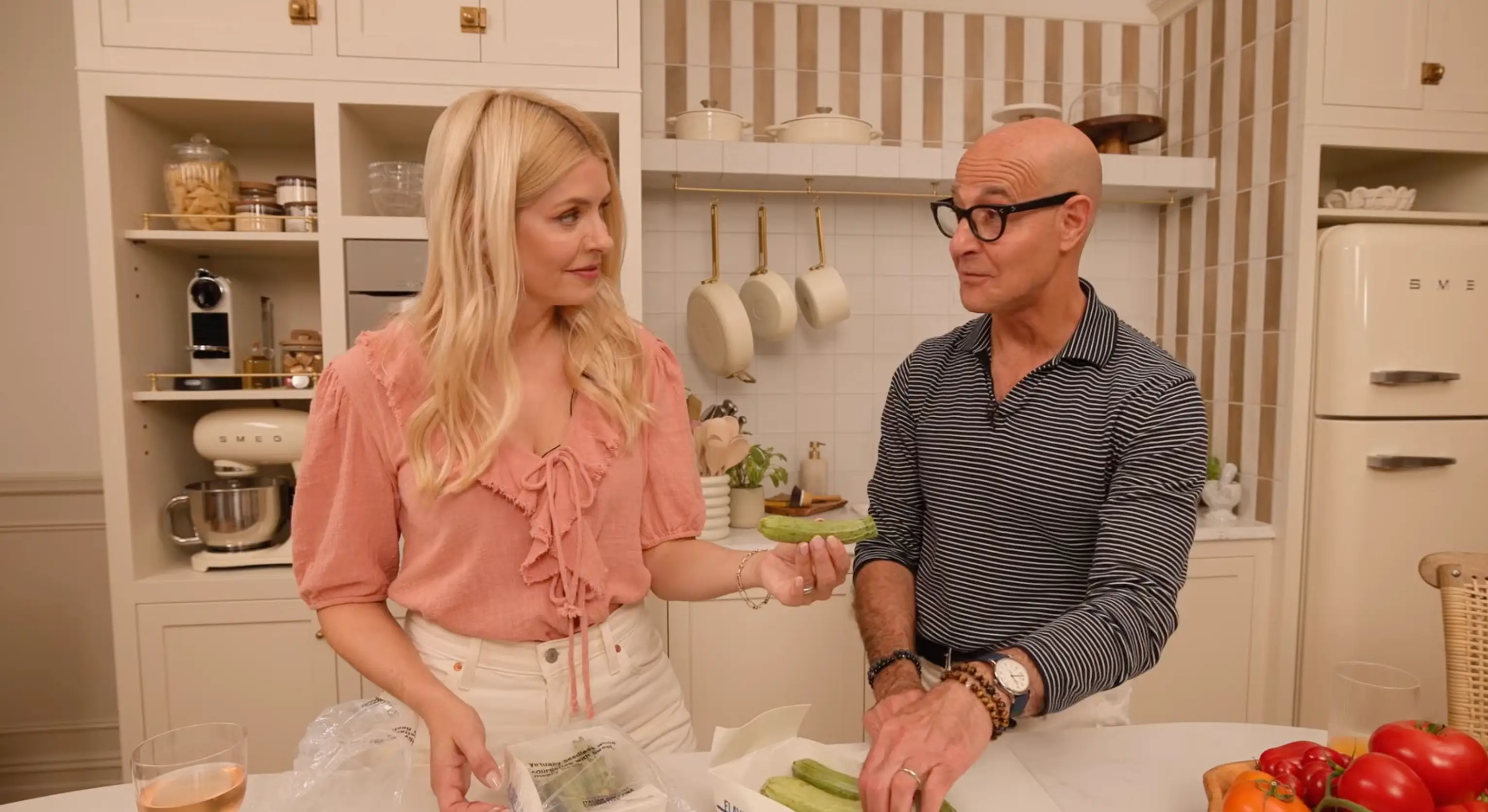 Stanley Tucci couldn't resist a cheeky comment (YouTube/Holly Willoughby Together)