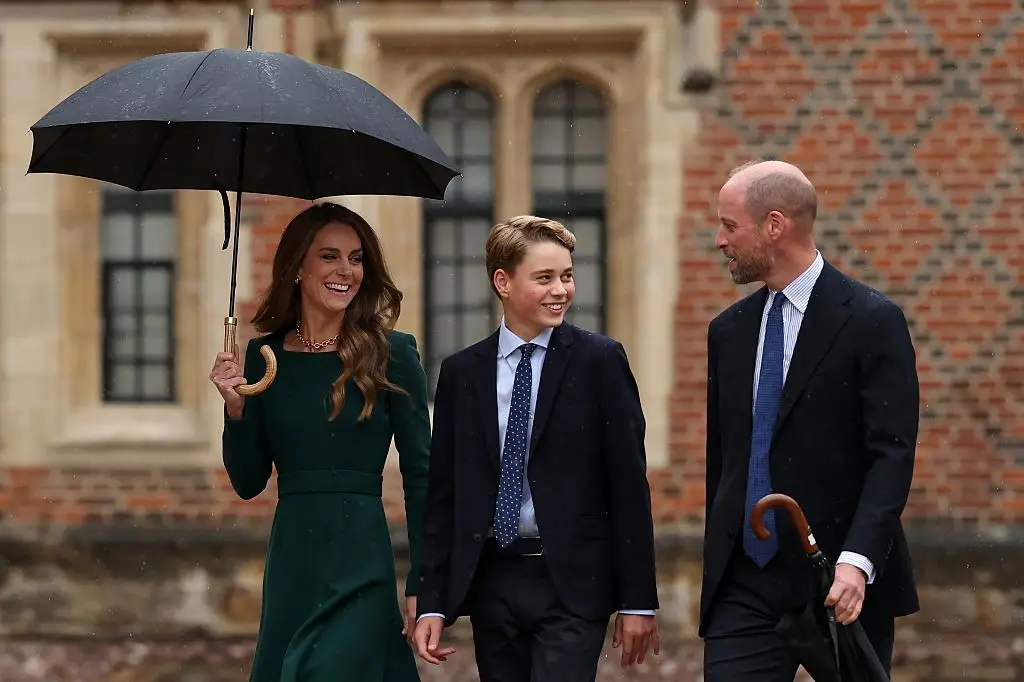 Prince George has been pictured on his first day at Eton College (WPA Pool/Getty Images)