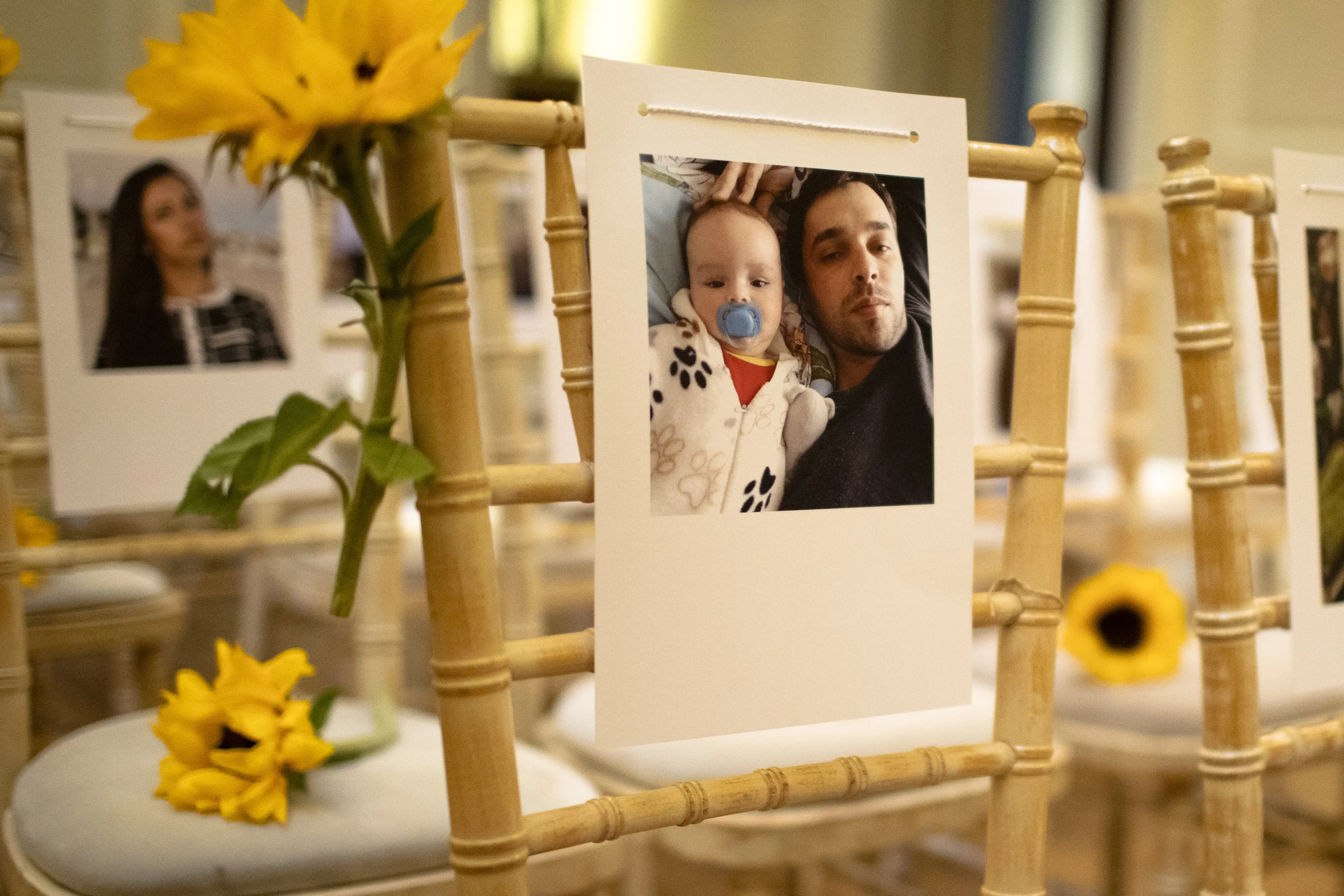 The couple had photographs of people who couldn't make the wedding.