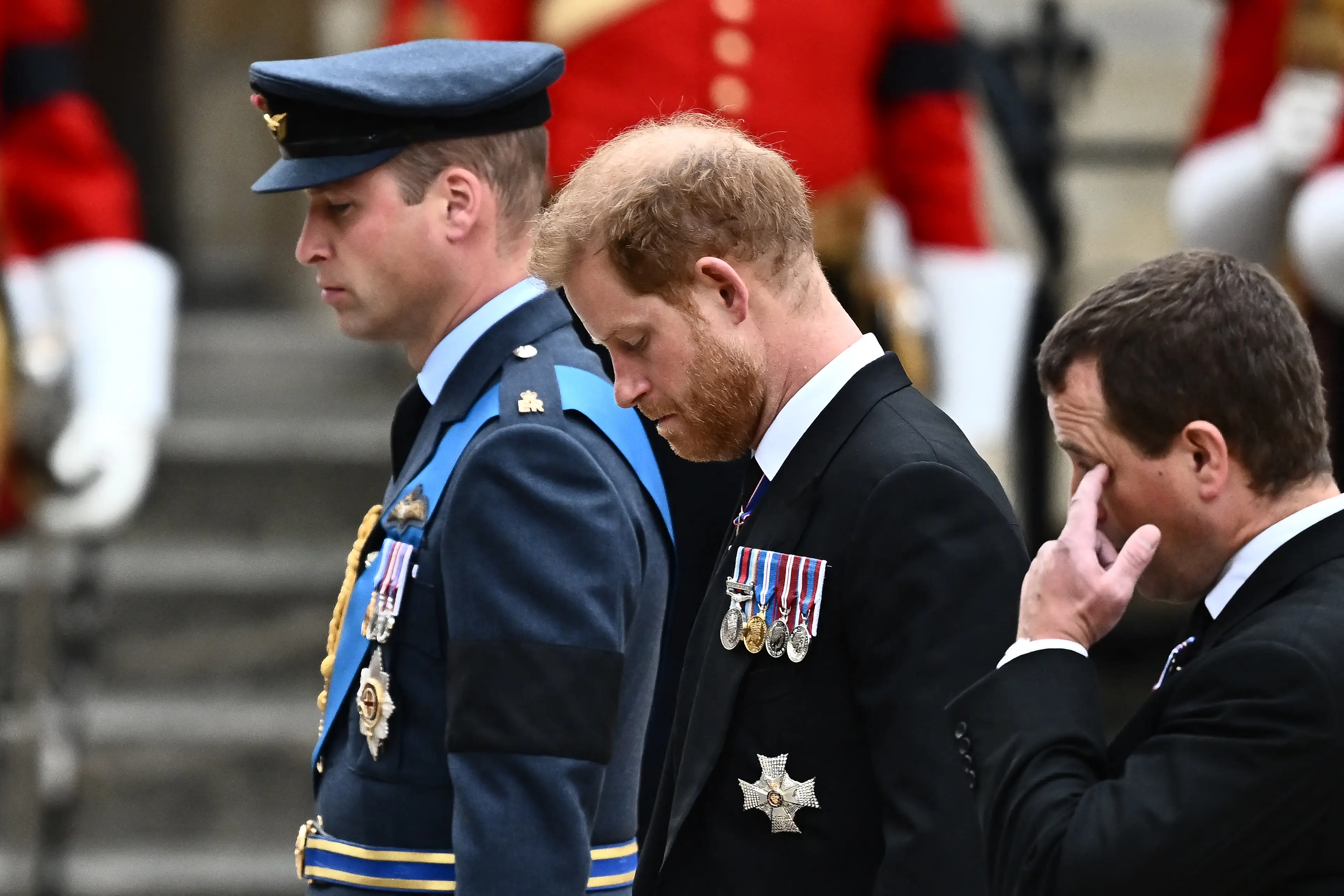 The pair put on a united front at their grandmother's funeral (MARCO BERTORELLO/AFP via Getty Images)