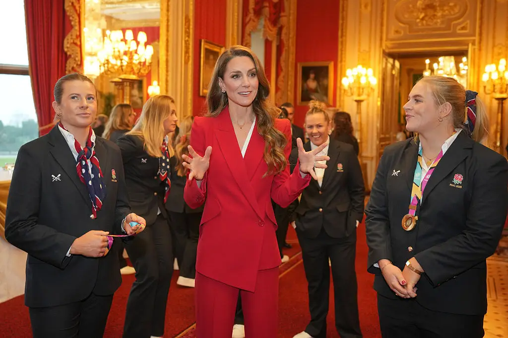 Kate hosted a Windsor Castle reception for the England Women's rugby team (WPA Pool/Getty Images)