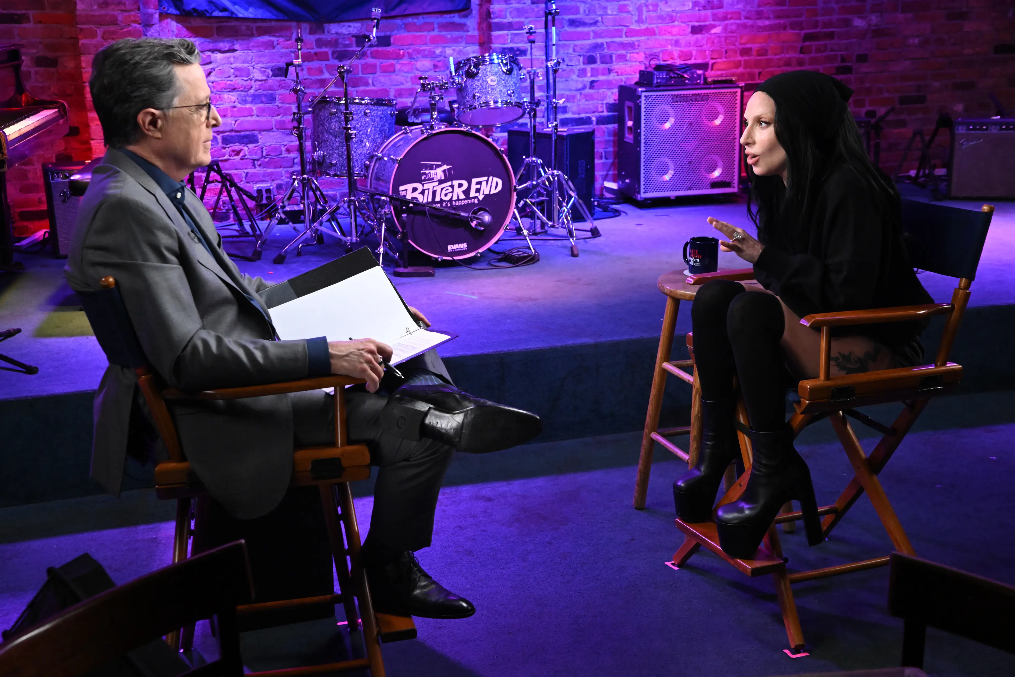 Gaga spoke about motherhood during an interview with Stephen Colbert (Scott Kowalchyk/CBS via Getty Images)