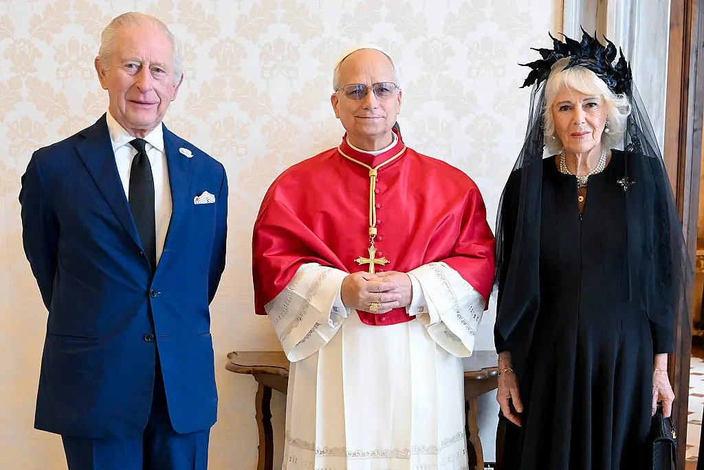 King Charles III and Queen Consort Camilla met with Pope Leo XIV at the Vatican earlier today (23 October) (Vatican Pool / Contributor / Getty Images)
