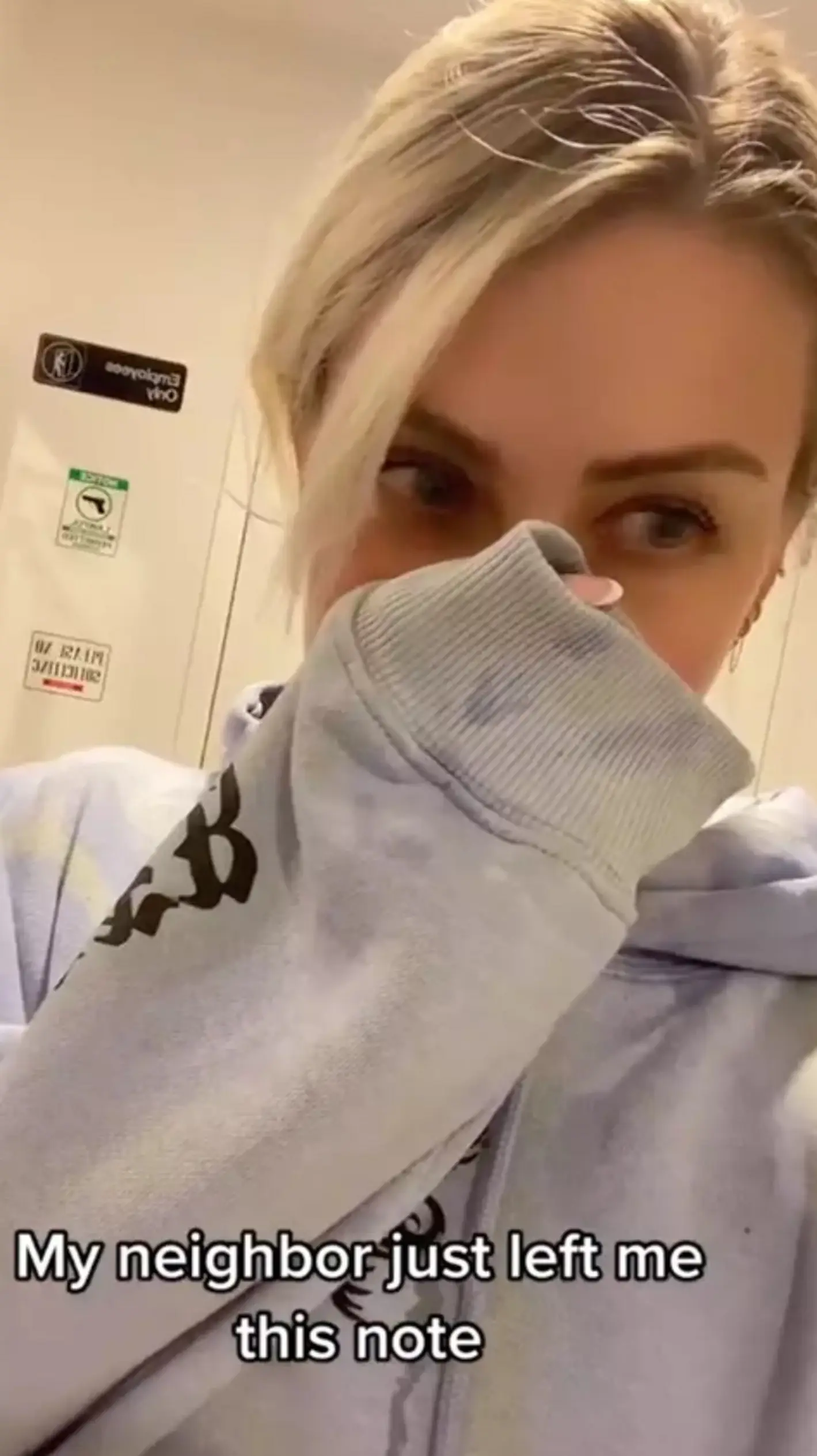 The woman was left mortified by the note.