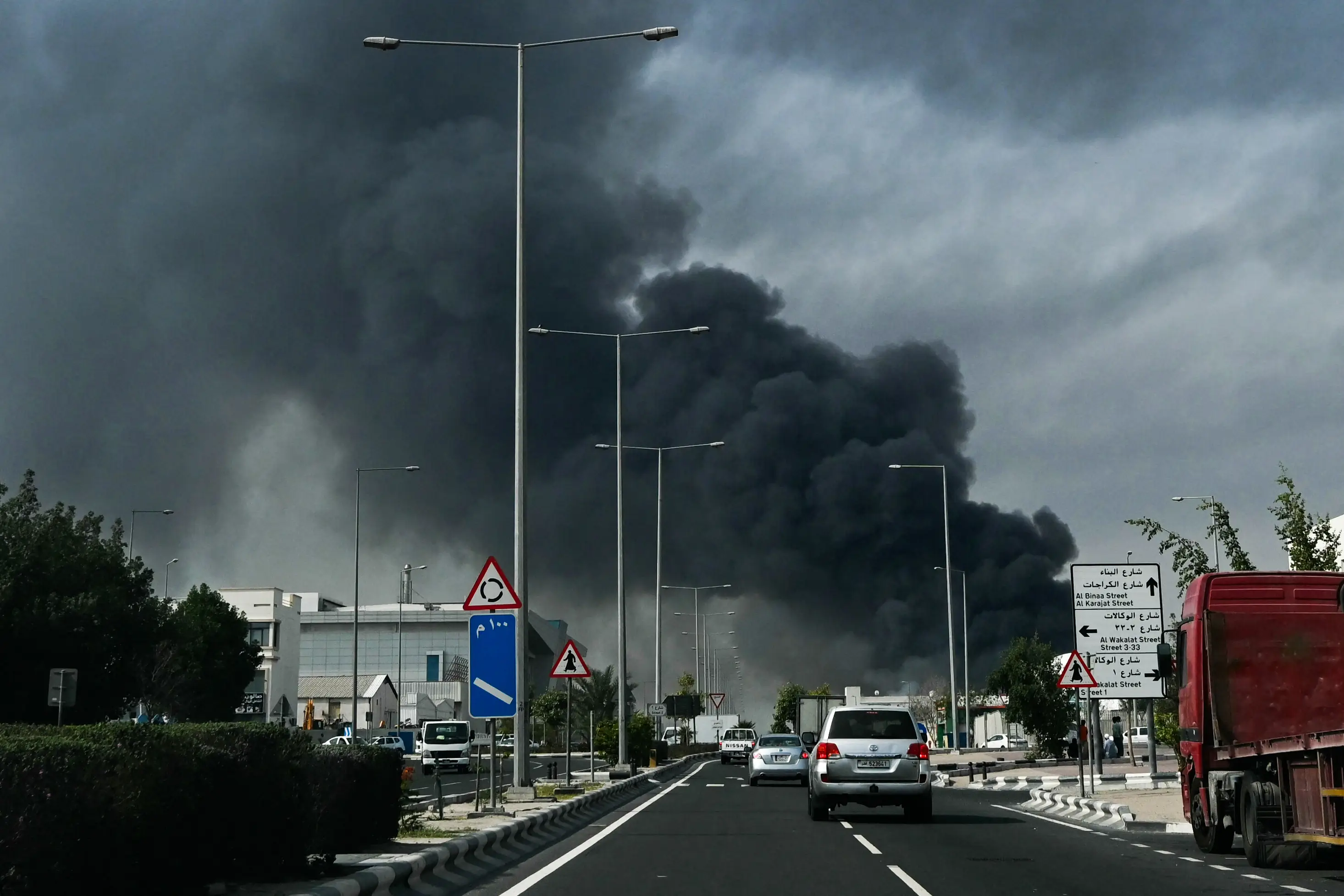 A reported Iranian strike in Doha on 1 March (Mahmud HAMS / AFP via Getty Images)