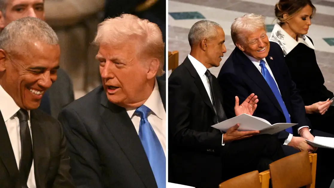 Lip reader reveals what Donald Trump and Barack Obama said at Jimmy Carter's funeral