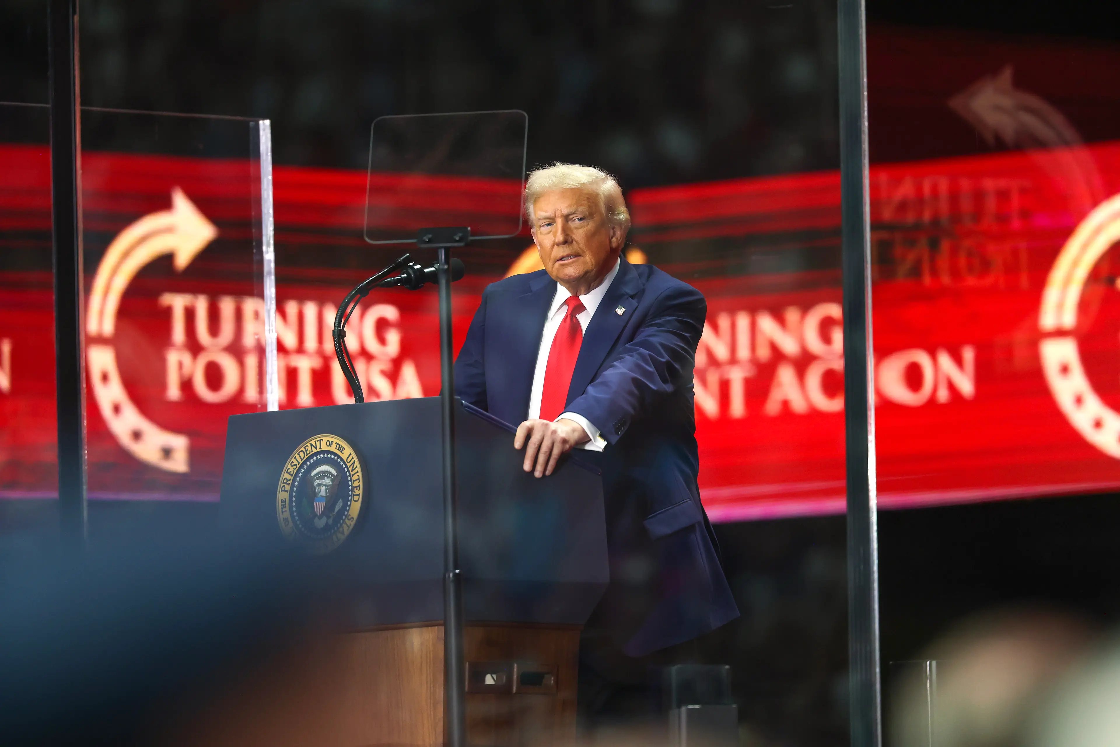 Many critics questioned Trump's outfit and the choice not to wear black, but it was a suggested colour scheme (Eric Thayer/Getty Images)