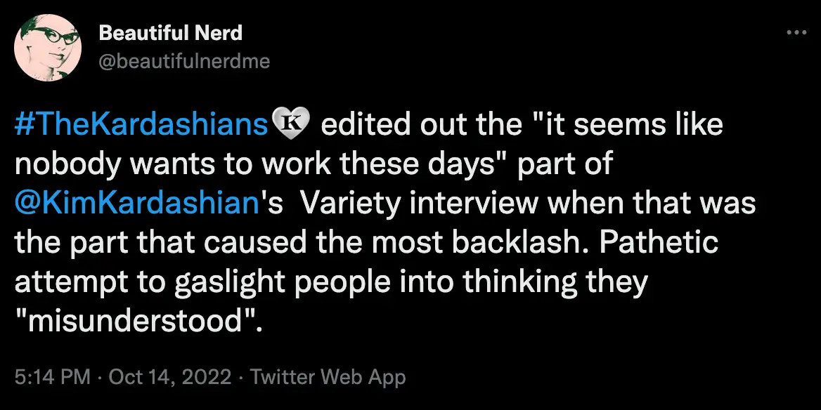Viewers have called out the reality series for trying to excuse Kim's comments and change the narrative.