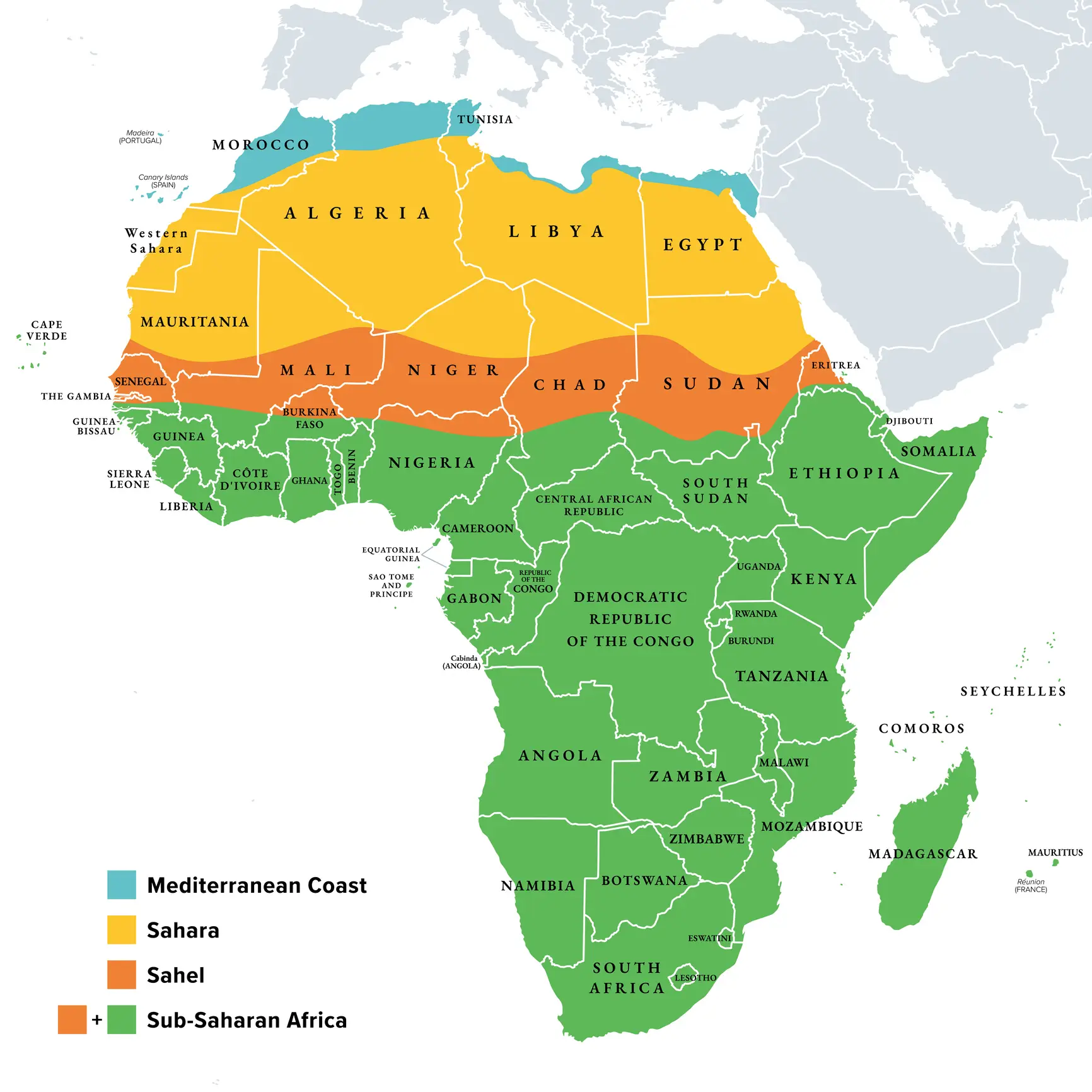 The Sahel region is marked in orange (Getty Stock Images)