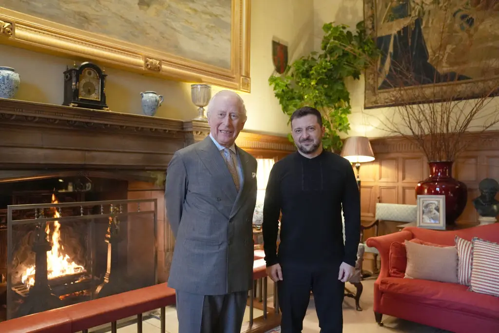 Ukrainian president, Volodymr Zelenskyy, met up with King Charles III on Sunday (2 March) (WPA Pool / Pool / Getty Images)