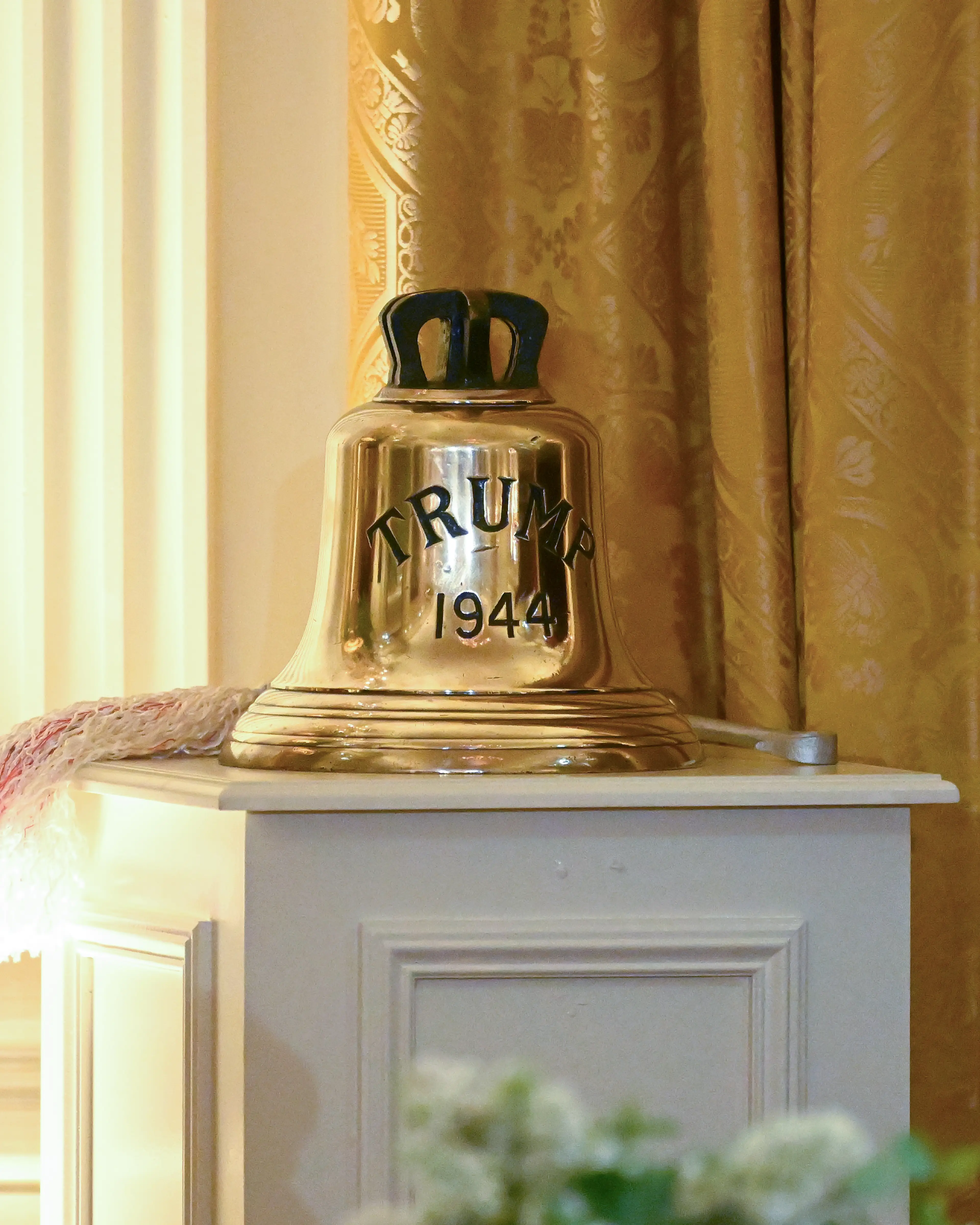 One of the most notable gifts was a large gold bell with Trump's name on (Samir Hussein/WireImage)