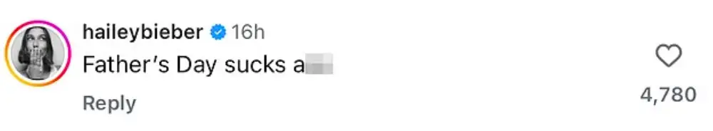 Hailey fired a shot in Bieber's direction (Instagram/@haileybieber)