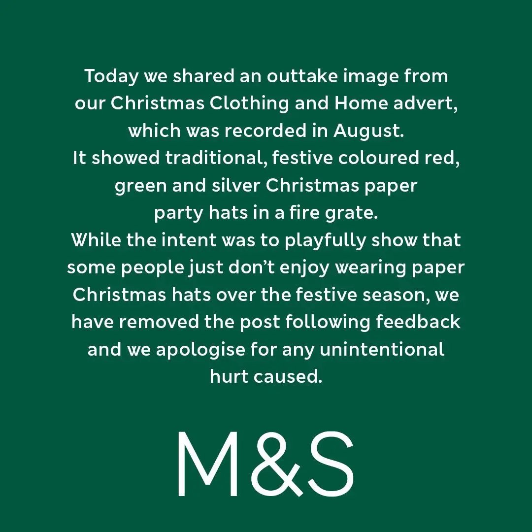 M&S apologised to their customers.