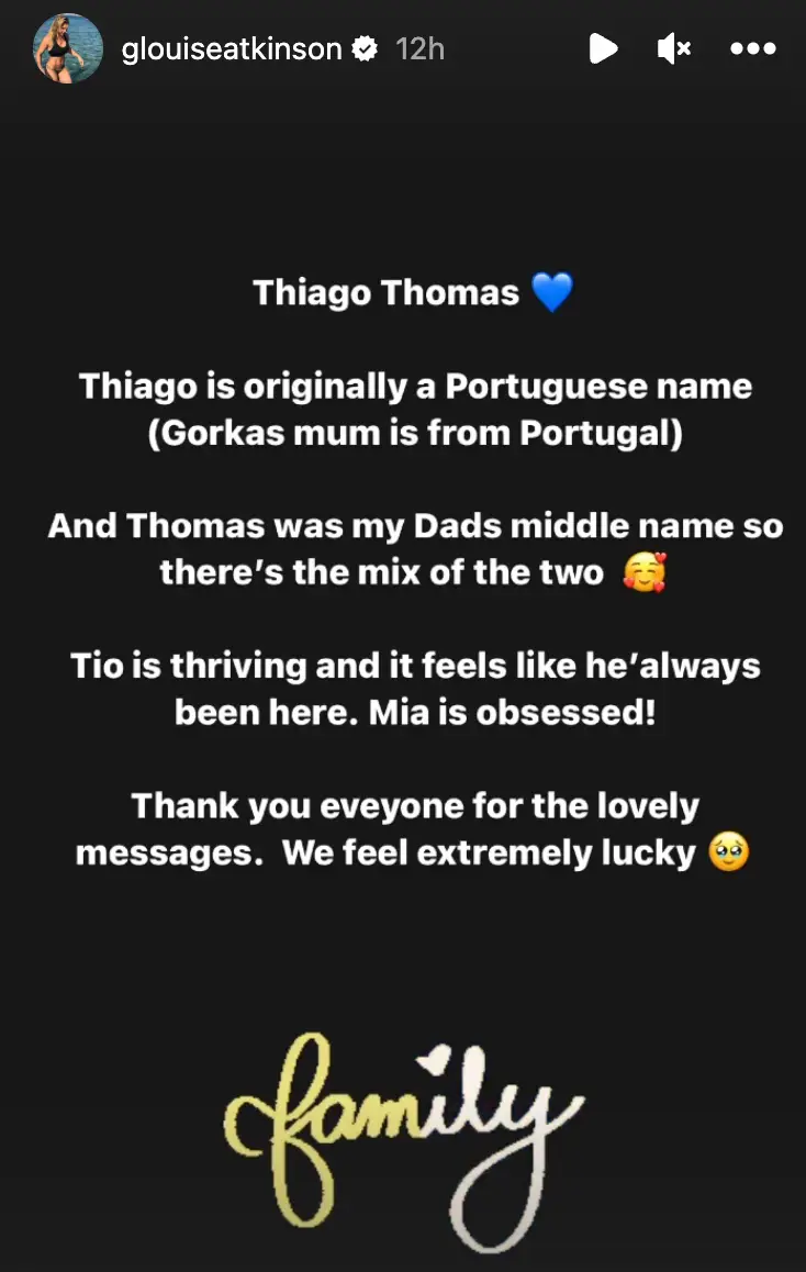 She revealed the special meaning behind his name.