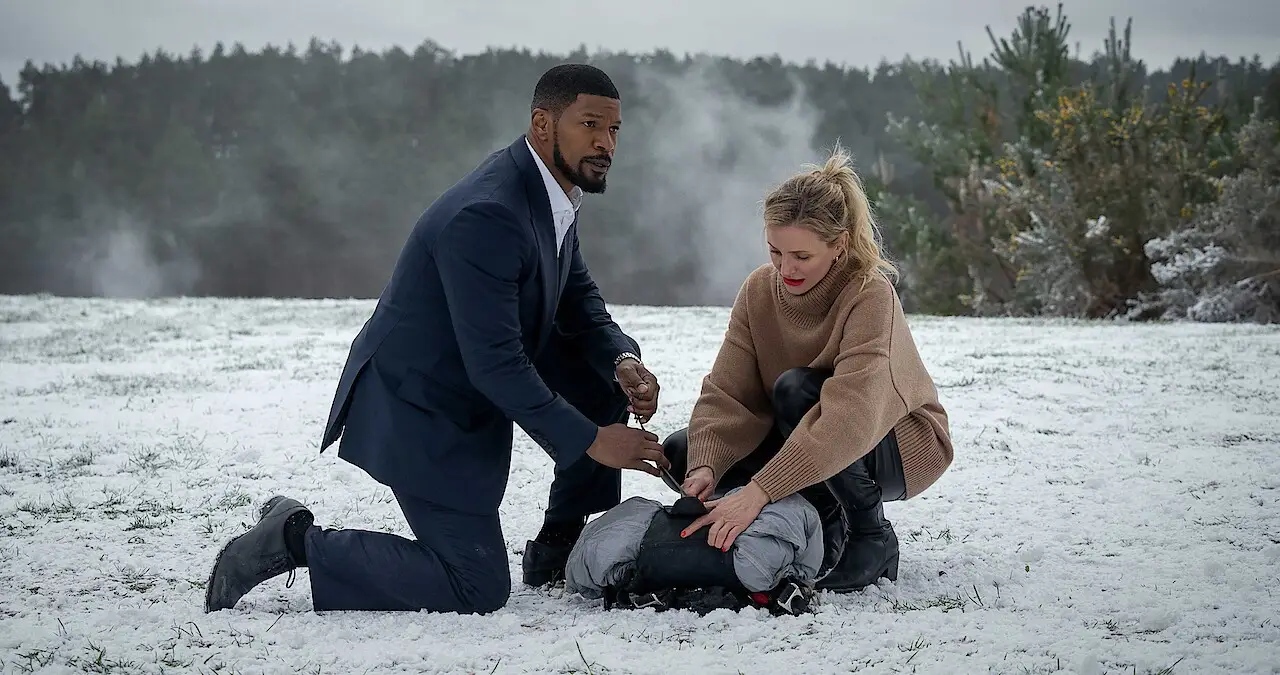 Cameron Diaz and Jamie Foxx pictured in their latest film together (Netflix)
