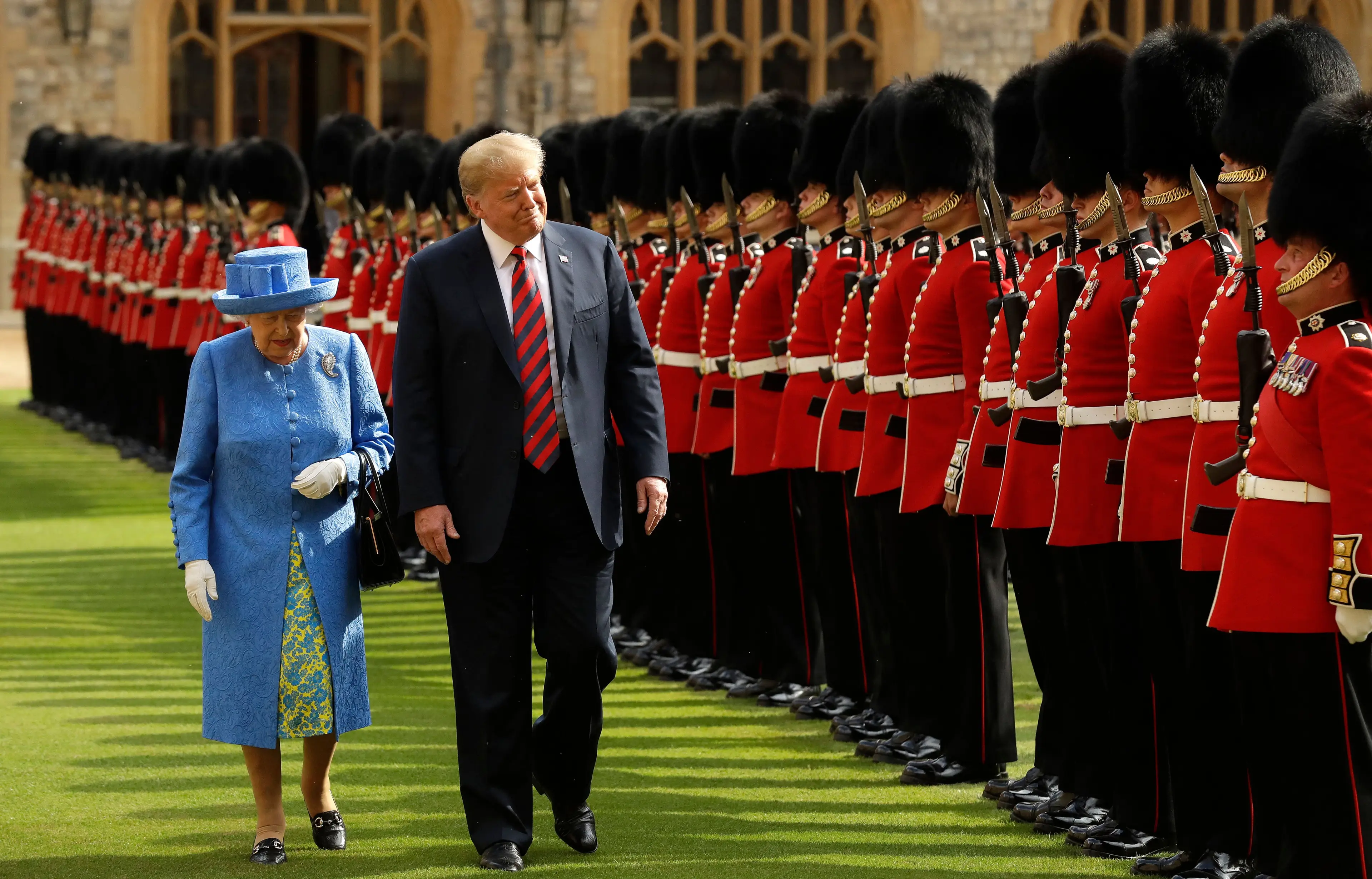 Macron has been compared to Trump, who made the same faux pas in 2018 with the late Queen (MATT DUNHAM/POOL/AFP via Getty Images)