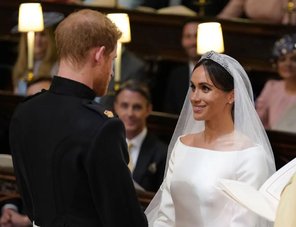 The text message exchange took place just four days before Harry and Meghan's royal wedding (WPA Pool / Pool / Getty Images)