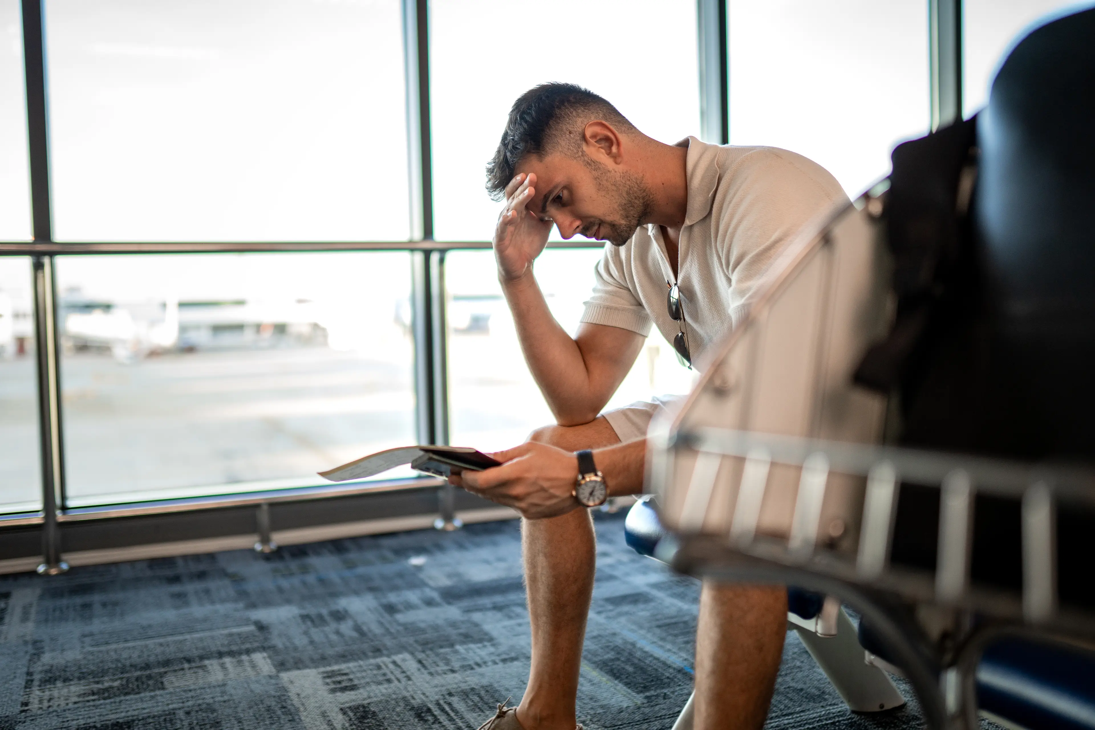 The man was left concerned what immigration would say about his damaged document. (Nikola Stojadinovic/Getty)