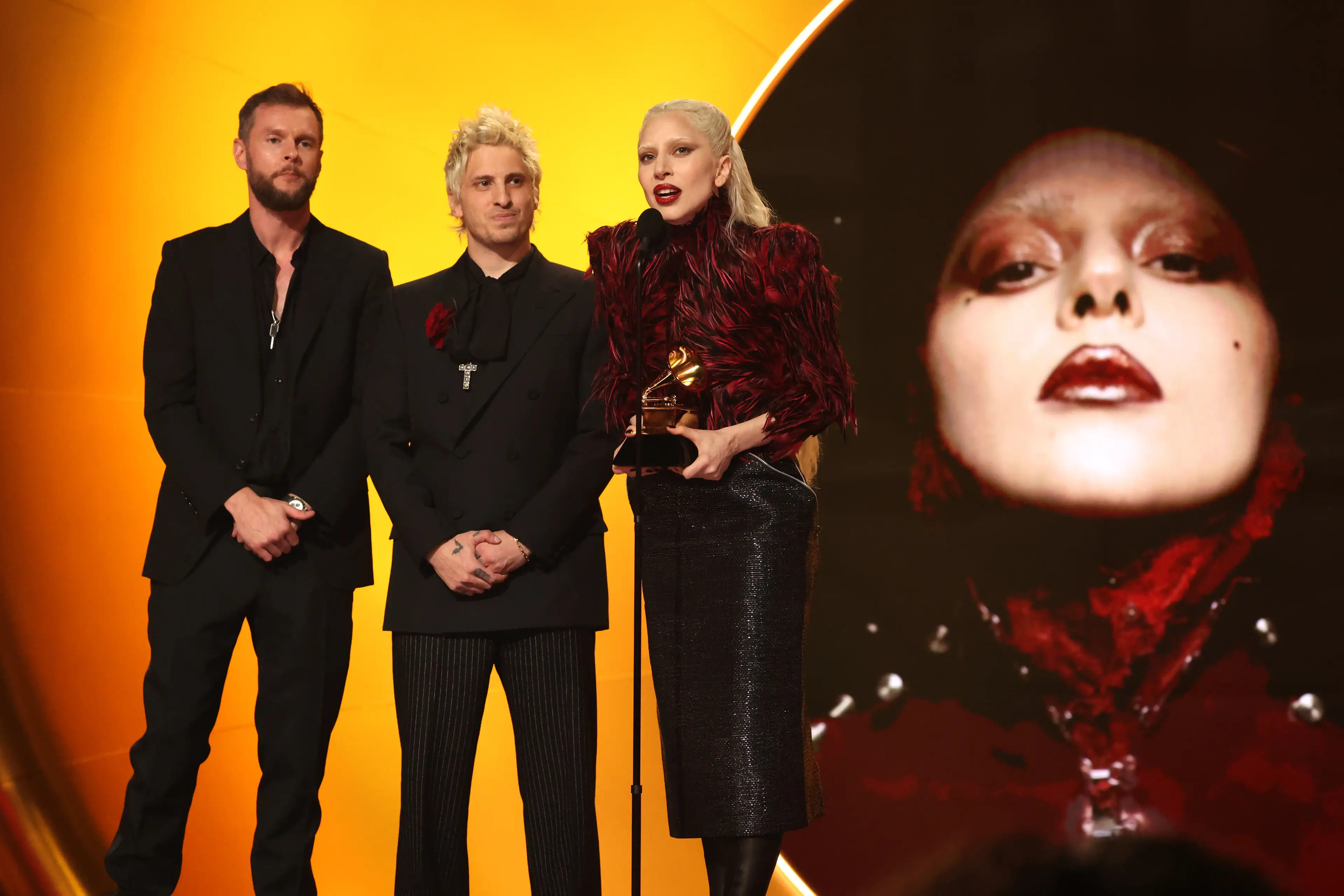 Gaga was joined on stage by Watt (Kevin Mazur/Getty Images for The Recording Academy)