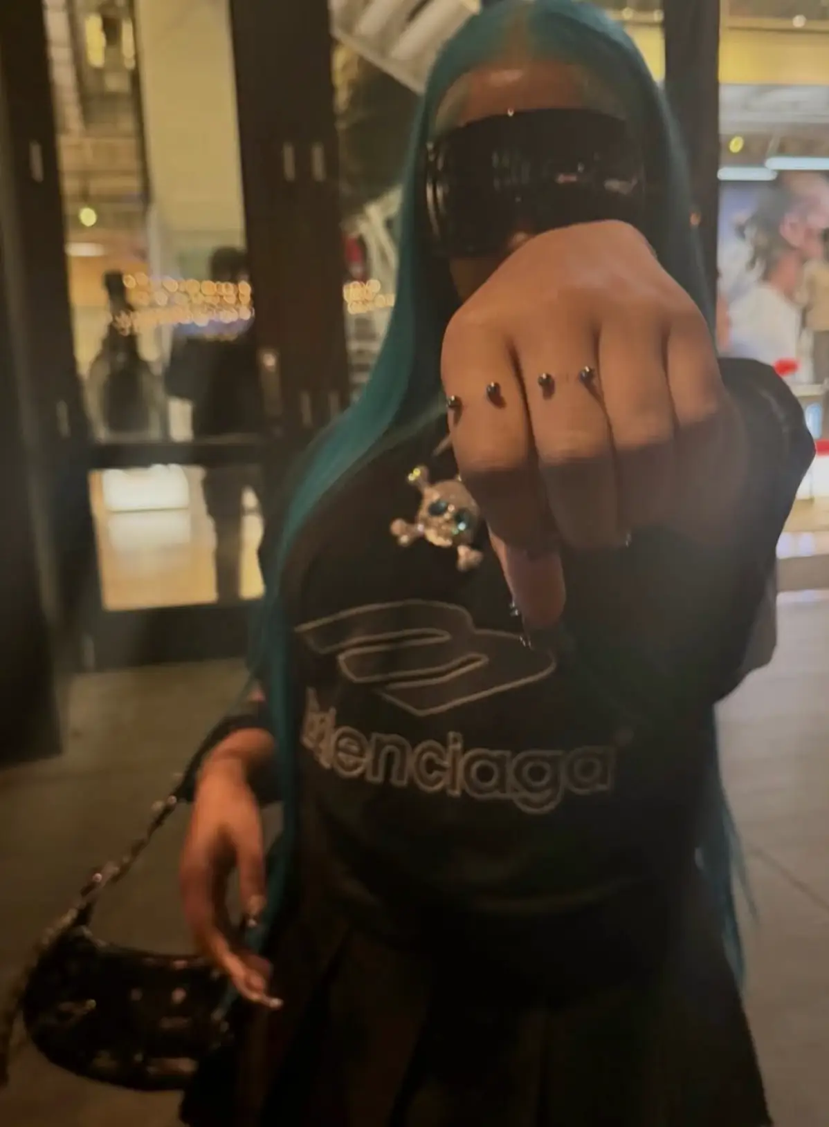 A debate has been sparked over whether the 13-year-old should have dermal piercings (Instagram/NorthWest)