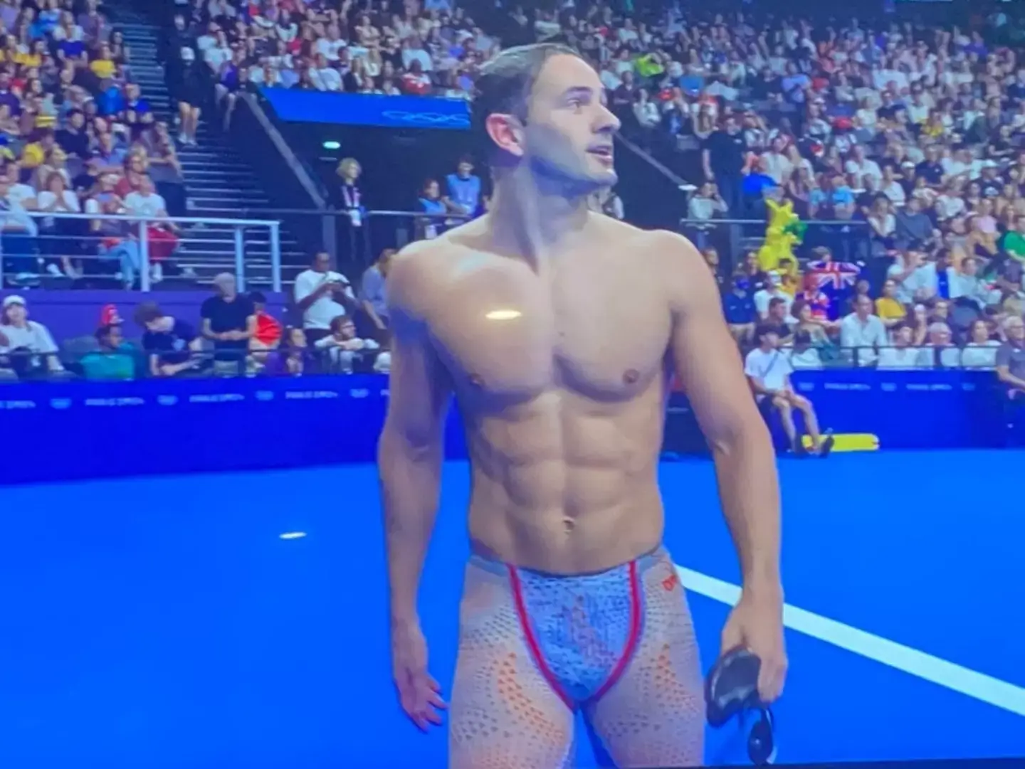 Arno Kamminga looked like he was wearing some VERY small trunks. (BBC)
