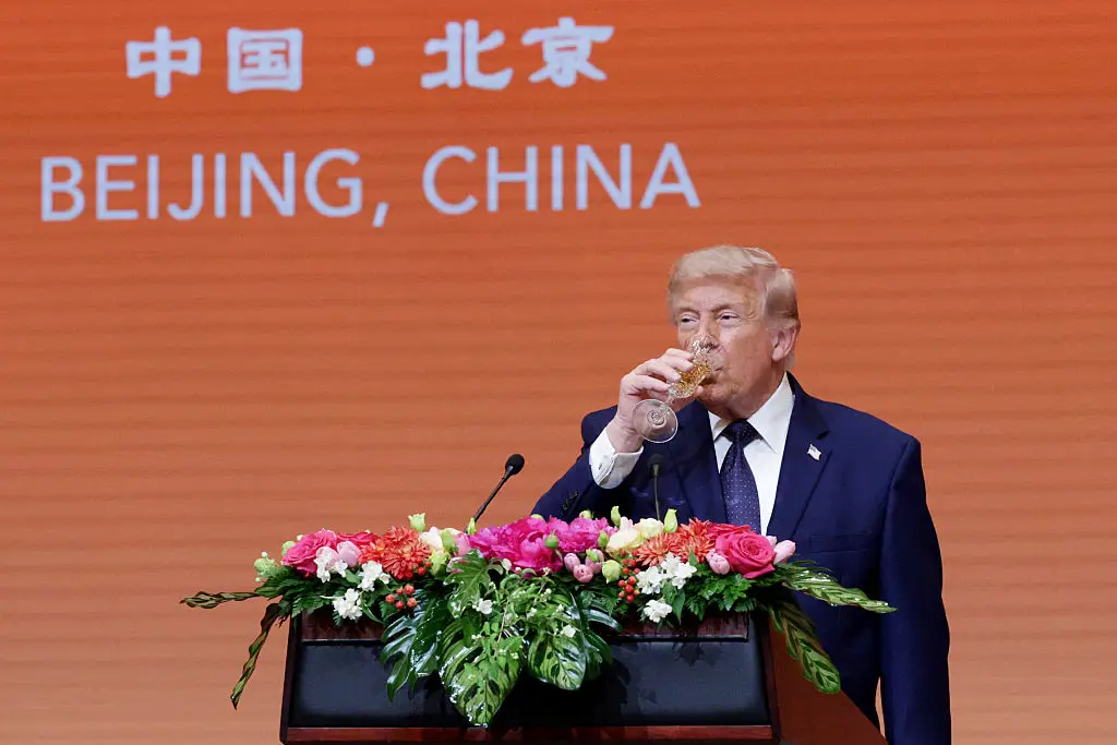 Trump's toast sparked a heated discussion online (Alex Wong / Staff / Getty Images)