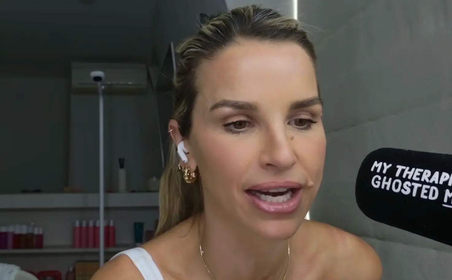 Vogue Williams has responded to one woman who accused her of 'breaking maternity law' following the birth of her son, Remy, last month (YouTube/My Therapist Ghosted Me)