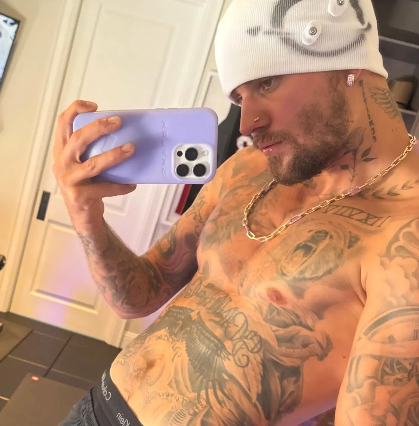 Bieber's snap didn't go down too well with wife Hailey (Instagram/@lilbieber)