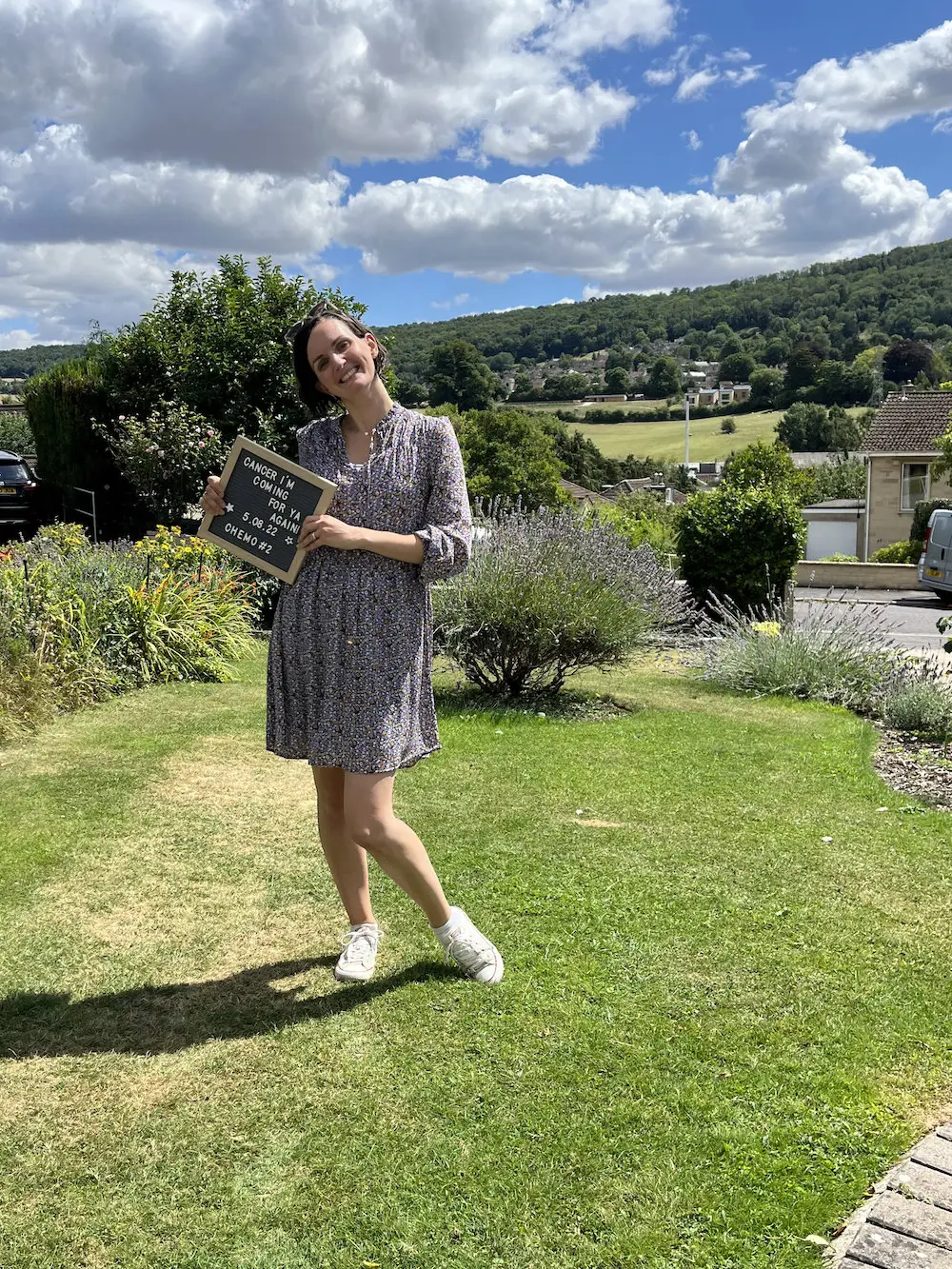 The mum-of-two is now urging people to check their breasts regularly.