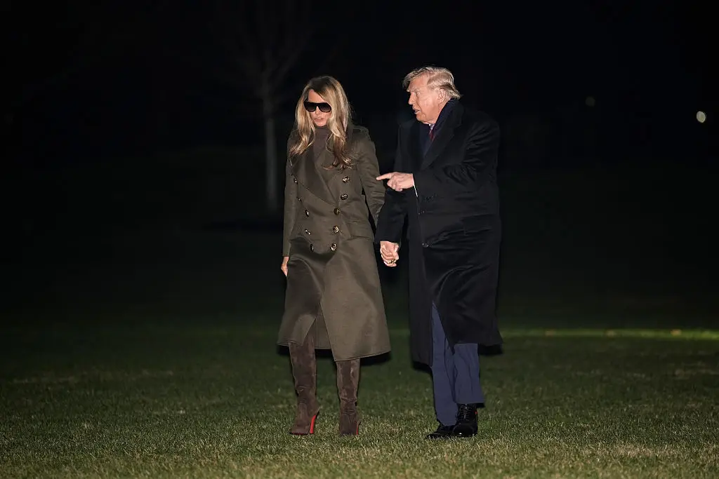 Conspiracy theorists are convinced it was a 'fake Melania' who stepped off the aircraft (Bloomberg/Getty Images)