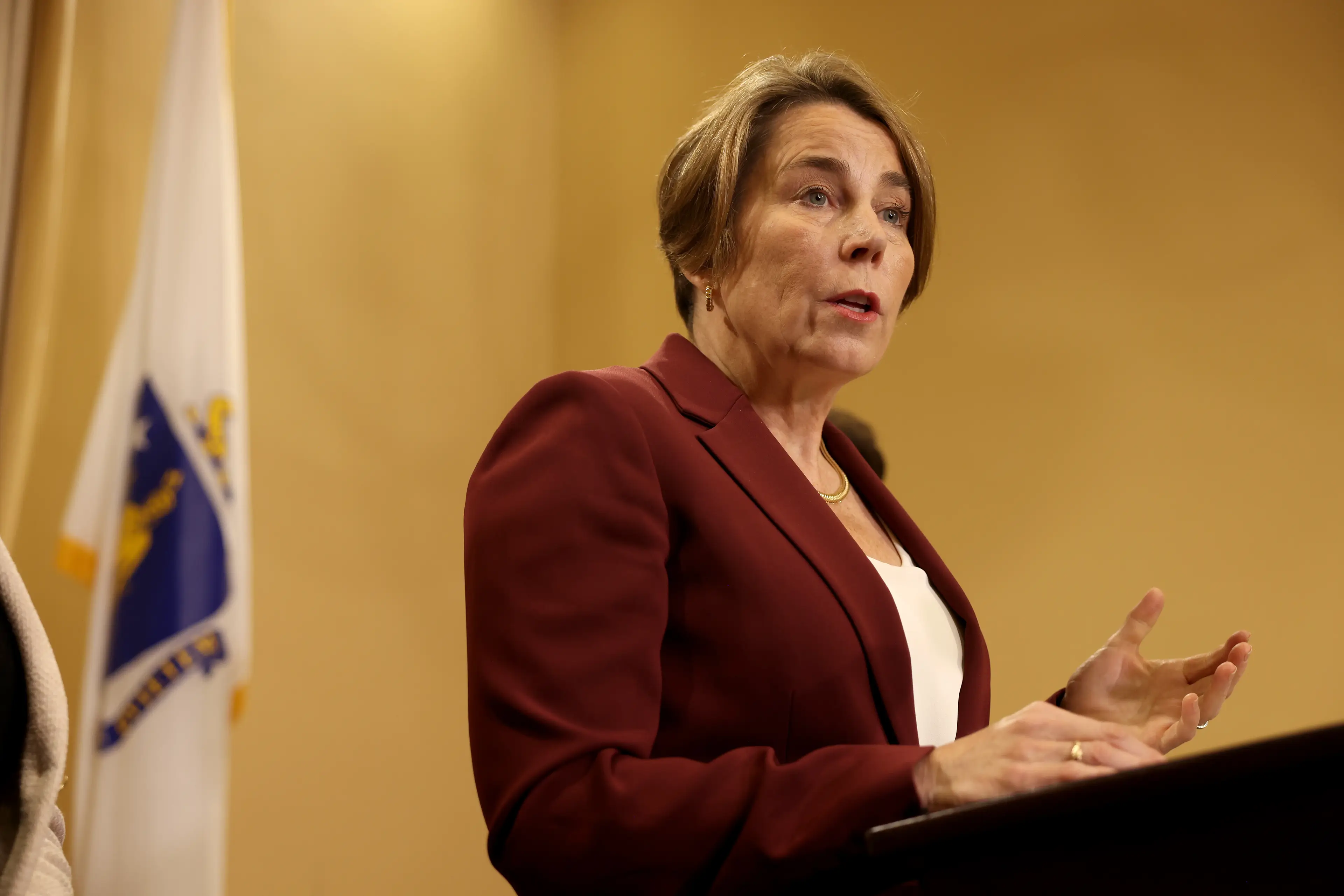 Healey signed the legislation this week (Jessica Rinaldi/The Boston Globe via Getty Images)
