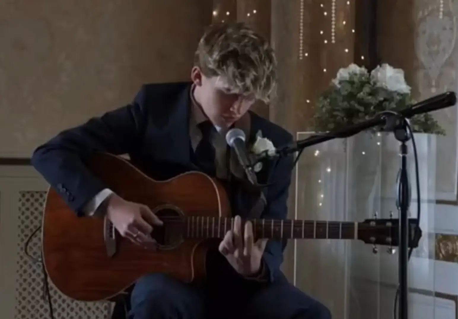 Hartland performed a song at Smithy's wedding (BBC)