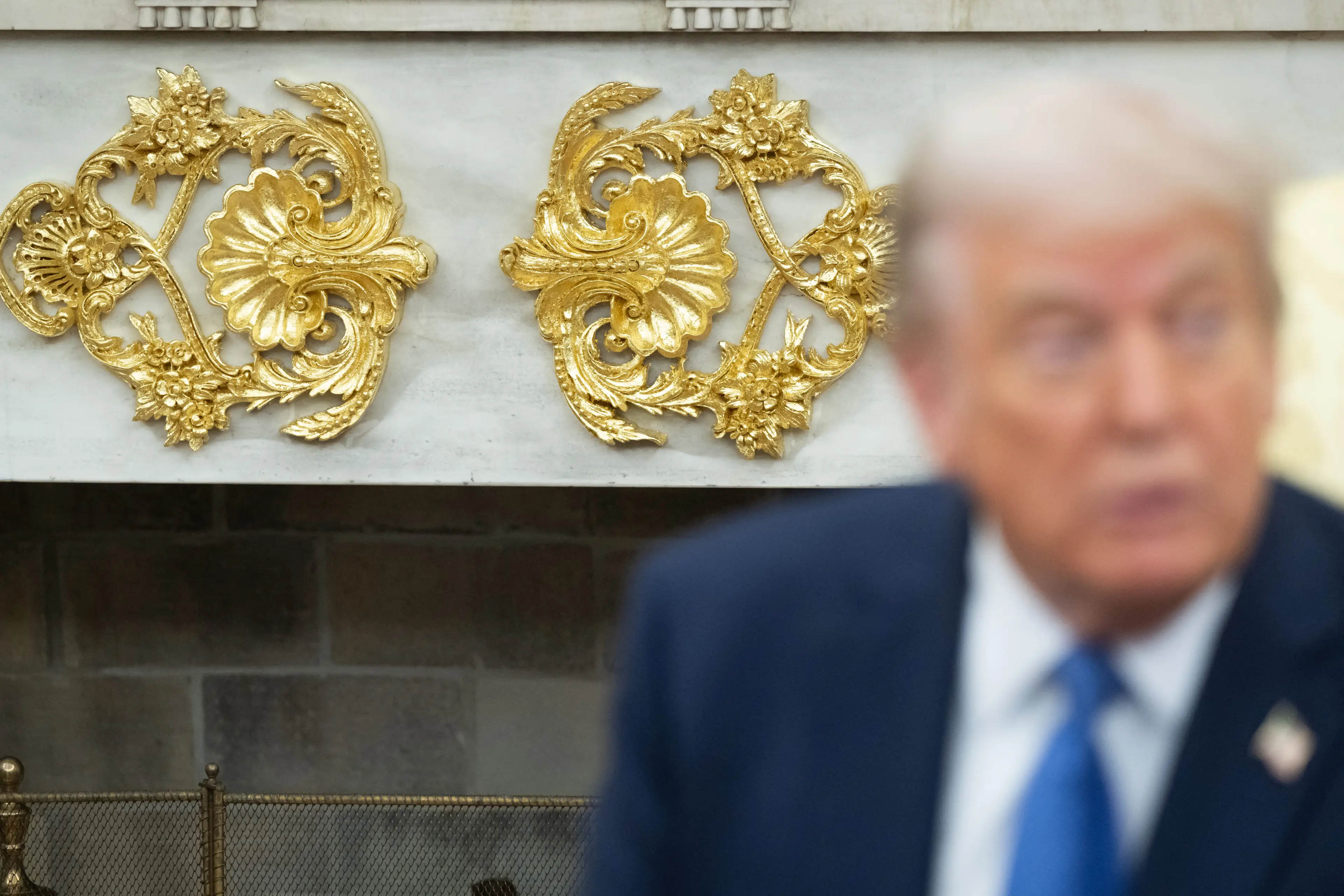 Gold detailing recently added to the White House has been criticised online (SAUL LOEB/AFP via Getty Images)