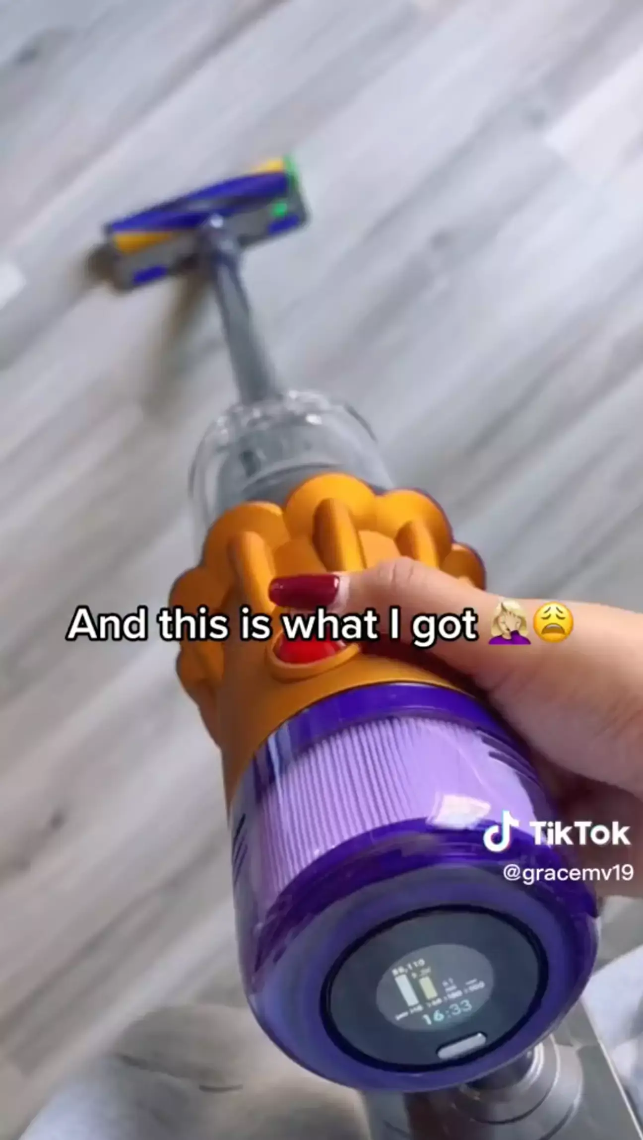 She got a Dyson vacuum instead.